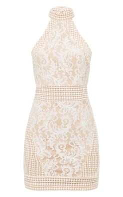 White High Neck Lace Crochet Bodycon Dress -Cheap Glamarish Store 01379ef13a2994f1f6d8bb76b25bc4b8cd3446d9 CLT6167 3