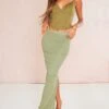 Khaki Sheer Textured Split Back Maxi Skirt -Cheap Glamarish Store 0249d660b626dca8fc421389ed49497917df01a6 cne3856 1