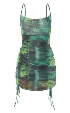 Green Tie Dye Print Strappy Ruched Tie Hem Bodycon Dress -Cheap Glamarish Store 05e21dcc764ad622ff6b93060fce728743195d4c cmo2064 5