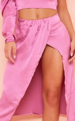 Mauve Textured Satin Ruched Side Midi Skirt -Cheap Glamarish Store 08df9ed1a716502ec0f5f3cd5ae596f5dcd9554d cna0664 4