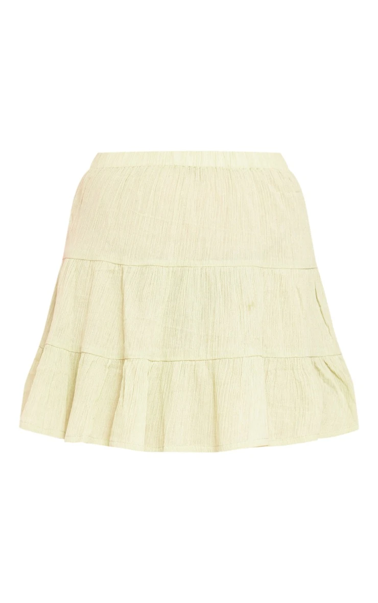 Sage Green Cheesecloth Tierred Frill Mini Skirt 8 Sage Green Cheesecloth Tierred Frill Mini Skirt - Image 6