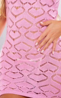 Light Pink Heart Cut Out Crochet Knit Mini Dress -Cheap Glamarish Store 0ac8ee4348022bd5f93eb4a85f575e4b027eeb91 cnc6512 4