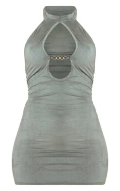 Khaki Faux Suede Chain Detail High Neck Bodycon Dress -Cheap Glamarish Store 0c401f4f2492d0a734622a500b1fae1205408d3a cnd5939 5