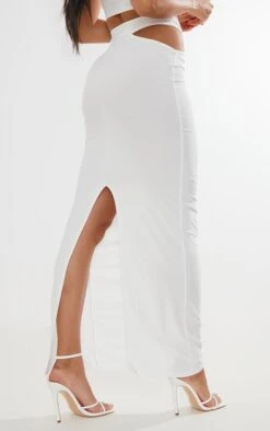 White Slinky Cut Out Waist Maxi Skirt -Cheap Glamarish Store 0cd512b210e7910d8f8d794c58bb9cd9116f3c8a cnd7413 3