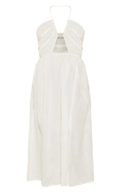 White Linen Look Halterneck Plunge Midaxi Dress -Cheap Glamarish Store 101a1121bb2612efe6a2c2d6609b6440098bbd50 cnd8846 5