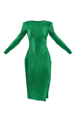 Green Plisse Long Sleeve Split Detail Midi Dress -Cheap Glamarish Store 11d63b6c3596af087cf7e46d77b2802d4cb51051 cnc3057 5