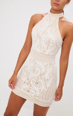 White High Neck Lace Crochet Bodycon Dress -Cheap Glamarish Store 11f71518578a67d987b1e872fce97994aba62387 CLT6167 5