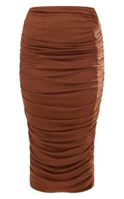 Chocolate Brown Ruched Mesh Midi Skirt -Cheap Glamarish Store 16a8b849a517ab64adc8a94ea636c05eeb39ad5e cnd3511 5