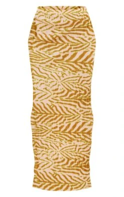 Green Zebra Print Plisse Maxi Skirt -Cheap Glamarish Store 188e1350942c3756209ef90f72bda4c544e94e7b cne0259 5