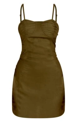Khaki Linen Look Ruched Cup Detail Bodycon Dress -Cheap Glamarish Store 19c8cda18a71448af2ada669f41570d583ac6e48 cnd7643 5