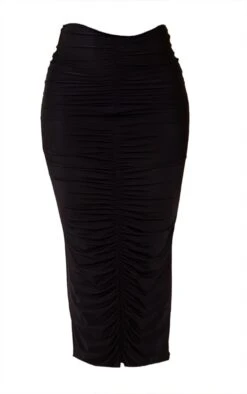 Black Slinky Ruched Front Detail Maxi Skirt -Cheap Glamarish Store 1bd9d5fd37d0fb6fc9c32f6758c06b59d9bb281c cnc5308 5