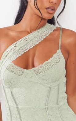 Sage Lace Binding Detail Underwired Bodycon Dress -Cheap Glamarish Store 1eb9e5f527b36ec11760f8bfce3949b02824854b cne1396 4
