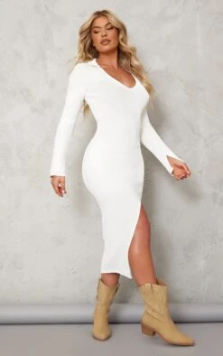 White Collar Rib Knit Midaxi Dress -Cheap Glamarish Store 20eedf29c72d0a28293c573c3e1b84abc2c042b2 cnd6881 3