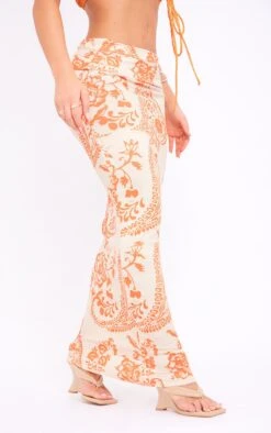Orange Swirl Print Soft Touch Jersey Seam Detail Maxi Skirt -Cheap Glamarish Store 227f61e734ba3b88ac4162007bef64b8d17e7cc0 cne3940 2