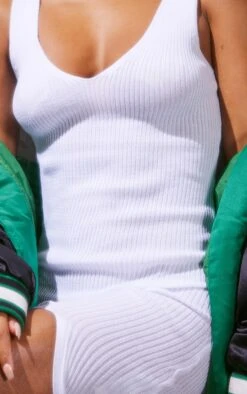 White V Neck Side Split Knit Midi Dress -Cheap Glamarish Store 27d49370470fea9a788fe80d0ad82e71fd5c460f cmu0223 5