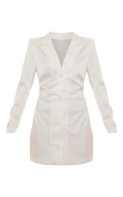 White Satin Lace Up Back Detail Blazer Dress -Cheap Glamarish Store 2c6e08bef3a5d05146193ef35fcda3bd354e6277 cnd2335 5