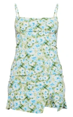 Green Floral Print Woven Cut Out Split Detail Bodycon Dress -Cheap Glamarish Store 326957fb2322edd1799863ee93452b25ed6b5e35 cnd1220 5