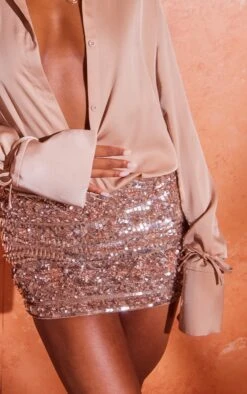 Champagne Embellished Mini Skirt -Cheap Glamarish Store 32fefc695651c476873bb9aec8984a2ae8febeb3 cne1098 5