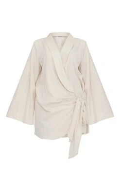 Off White Linen Look Extreme Plunge Tie Detail Shift Blazer Dress -Cheap Glamarish Store 36b4b47a9811caa7f94c145e119b874dab77a753 cne1822 5