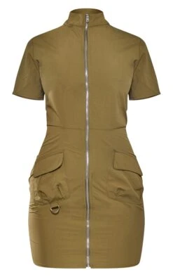 Khaki Parachute Cargo Zip Through Shirt Dress -Cheap Glamarish Store 37904cffc6424dad2c16ed9b7d49f13c5a20de7e cna6854 5