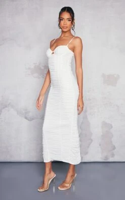 White Mesh Ruched Underwire Detail Strappy Midaxi Dress -Cheap Glamarish Store 3b20ca4b27cd86bab698ce1393cba1f54ef110e1 cne3001 3