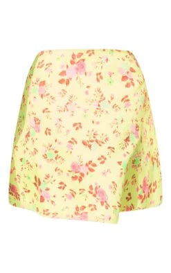 Yellow Floral Printed Skater Mini Skirt -Cheap Glamarish Store 3b553233ffdac059620c51f3755e54b4cf953658 cne0287 6