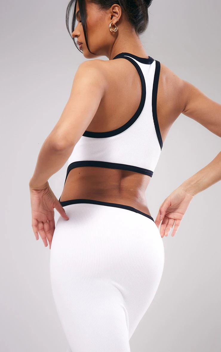 White Contour Rib Contrast Binding Cut Out Midaxi Dress 6 White Contour Rib Contrast Binding Cut Out Midaxi Dress - Image 4