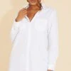 White Long Sleeve Button Shirt Dress -Cheap Glamarish Store 41fb94b95952e798691068237473ea1b0e8018ee cmt6177 1