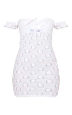 White Broderie Tie Bardot Bodycon Dress -Cheap Glamarish Store 44550b8006056057dfbbf3c0e3d02d1a78aad56c cnd8878 5
