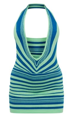Green Two Tone Abstract Stripe Knit Plunge Dress -Cheap Glamarish Store 4489fb23ad2dbcde50565621c48500eaa3790153 cnb8365 5