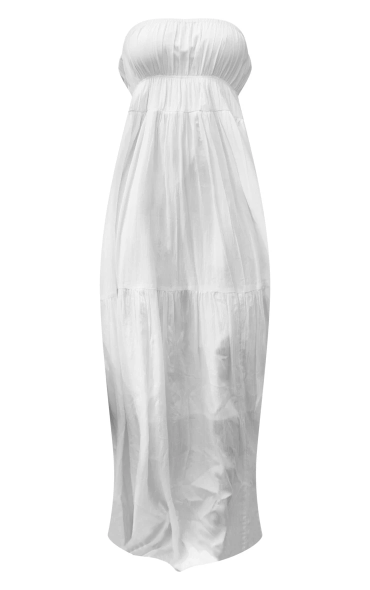 White Bandeau Cut Out Back Floaty Maxi Dress 7 White Bandeau Cut Out Back Floaty Maxi Dress - Image 5