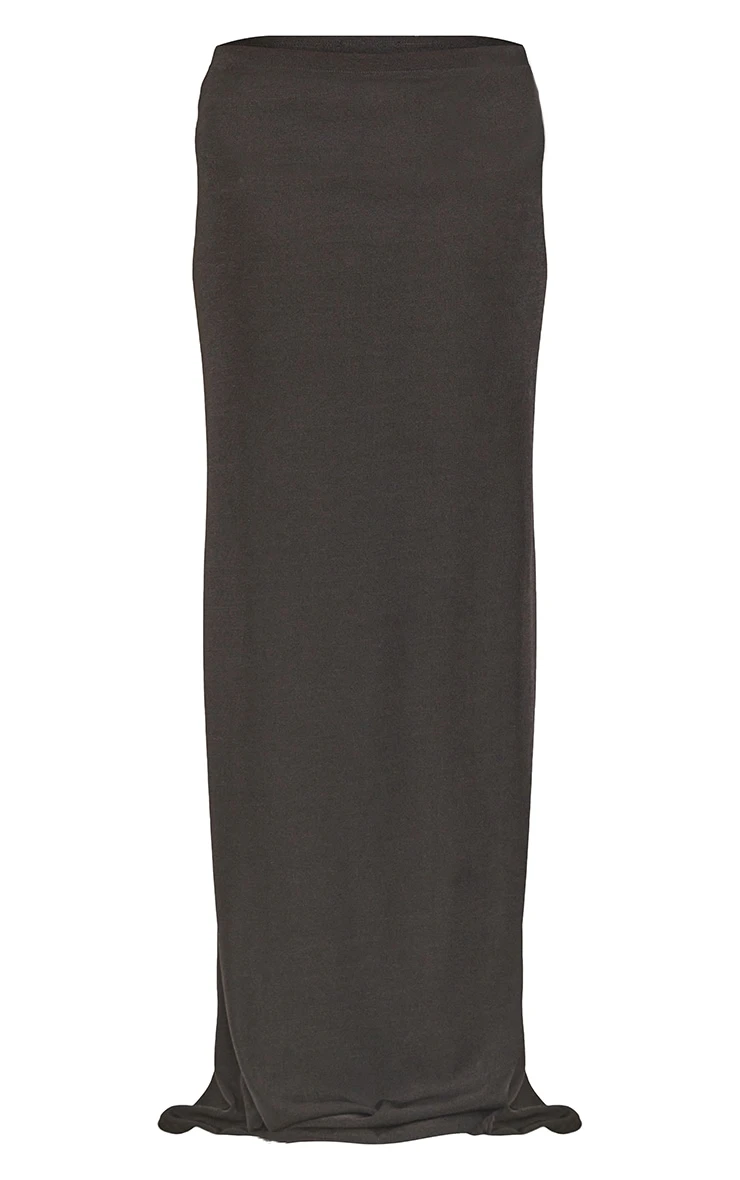 Black Acetate Slinky Low Rise Maxi Skirt 7 Black Acetate Slinky Low Rise Maxi Skirt - Image 5