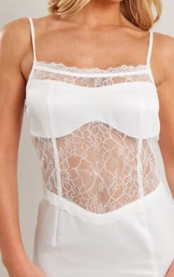 White Satin Lace Insert Strappy Split Detail Midaxi Dress -Cheap Glamarish Store 4d14acd5f1a7add984f44d9c775f57ad462282c0 cne2684 4