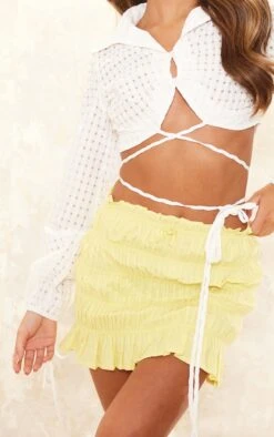 Yellow Cotton Extreme Ruched Mini Skirt -Cheap Glamarish Store 51576f30a4a5edf3b8bd9c46cdf7b9e6ccd8b3a8 cnd8231 5