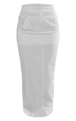 White Woven High Waist Split Hem Midaxi Skirt -Cheap Glamarish Store 53154fd0ca258062ec8f550b74c8dc7621aa0af7 cnd4582 5