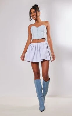 White Stretch Woven Pleated Tie Side Mini Skater Skirt -Cheap Glamarish Store 577dc6fad08579c7c0b70d7d5a2be6d87625720c cne3842 4