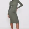 Khaki Rib Lettuce Hem Long Sleeve Midaxi Dress -Cheap Glamarish Store 5c99ea90d341ac31d66ad118a9d75d9c41052f5e cnd4271 1