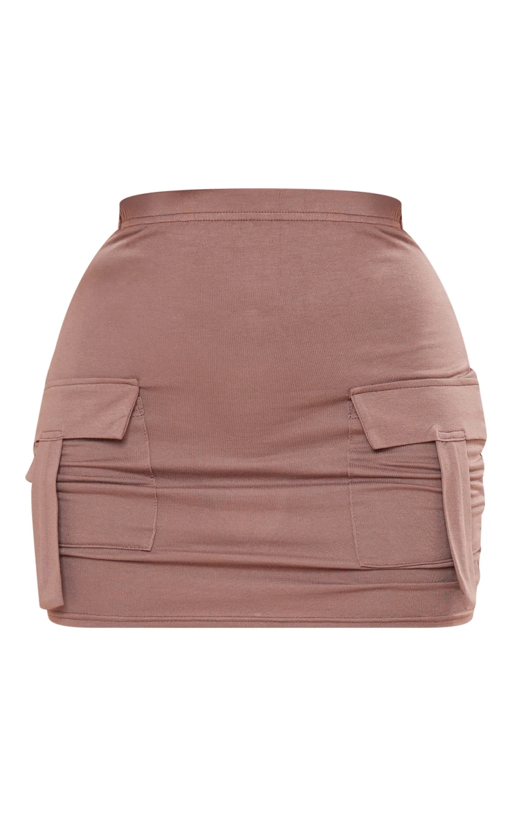 Taupe Jersey Cargo Pocket Detail Mini Skirt 8 Taupe Jersey Cargo Pocket Detail Mini Skirt - Image 6