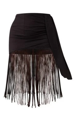 Black Linen Feel Fringe Asymmetric Skirt -Cheap Glamarish Store 6d4aa4e7dd6c350d20afc2c02ea885029d75df45 cnd8224 5