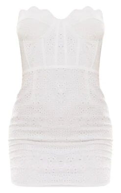 White Broderie Anglaise Bandeau Scallop Bodycon Dress -Cheap Glamarish Store 6ebb370347f51d2279b4a97596907a457c20a630 cne1366 5