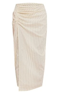 Off White Cotton Pinstripe Ruched Thigh Midi Skirt -Cheap Glamarish Store 70bbbeb44639dff09a6dbee18efc098c654c2dac cnd9158 5