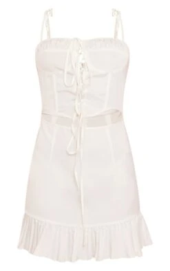 White Lace Up Corset Frill Hem Shift Dress -Cheap Glamarish Store 76895b79f84e583359298dafd20dd843f4ffacbe cnd2345 5