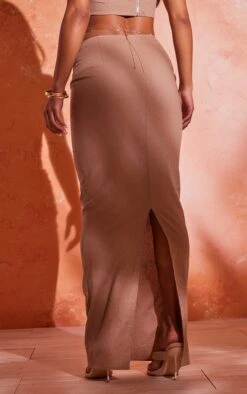 Mushroom Linen Look Ruched Detail Maxi Skirt 9 Mushroom Linen Look Ruched Detail Maxi Skirt -Cheap Glamarish Store 78161928a73d07513db1db1dd558cf652d0f3aca cne1002 3