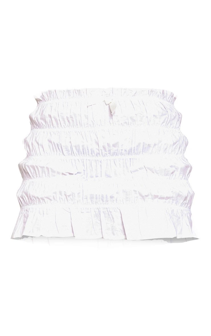 White Cotton Extreme Ruched Mini Skirt 8 White Cotton Extreme Ruched Mini Skirt - Image 6