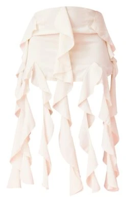 Cream Chiffon Ruffle Frill Drape Mini Skirt -Cheap Glamarish Store 78ede91674f25c0e8ba9dee16322318efd6746b3 cnd3917 6