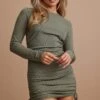 Khaki Thick Rib Ruched Side Bodycon Dress -Cheap Glamarish Store 7a92b27bf7ce792c0c0af9bce6d0ae60318a302d cnd2182 1