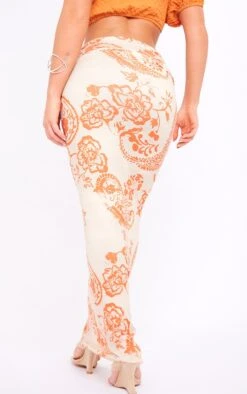 Orange Swirl Print Soft Touch Jersey Seam Detail Maxi Skirt -Cheap Glamarish Store 7b38cf3aae8eb0dd1811a1d47bc89543dbd42dc0 cne3940 3