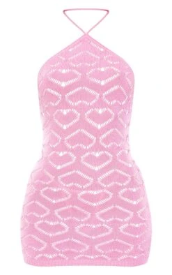 Light Pink Heart Cut Out Crochet Knit Mini Dress -Cheap Glamarish Store 7ba3caf19e43da948b99501faaae712bf2422b36 cnc6512 5