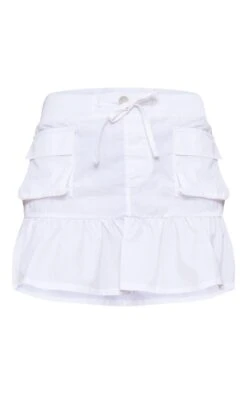 White Woven Frill Hem Cargo Skirt -Cheap Glamarish Store 7ceda55e9bc2bf9d4421fb86e72db4e86fa9196b cnd9886 6