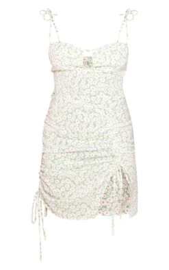 Green Floral Print Ruched Front Split Bodycon Dress -Cheap Glamarish Store 7cf71344729b425f4c4504bd0c37b34353003710 cnd5453 5